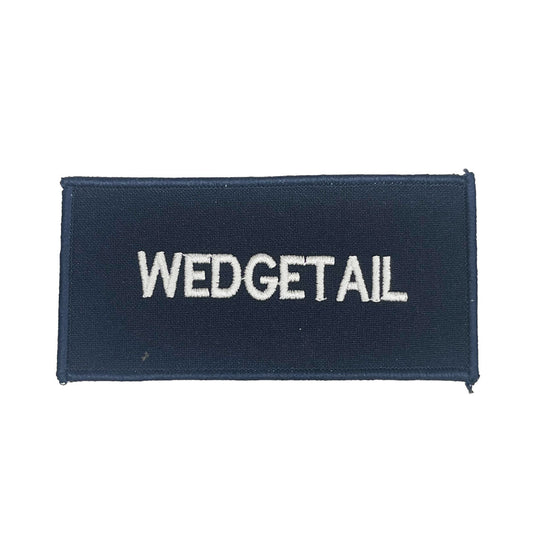 Custom Embroidered Police Name Tag White on Blue 100x50