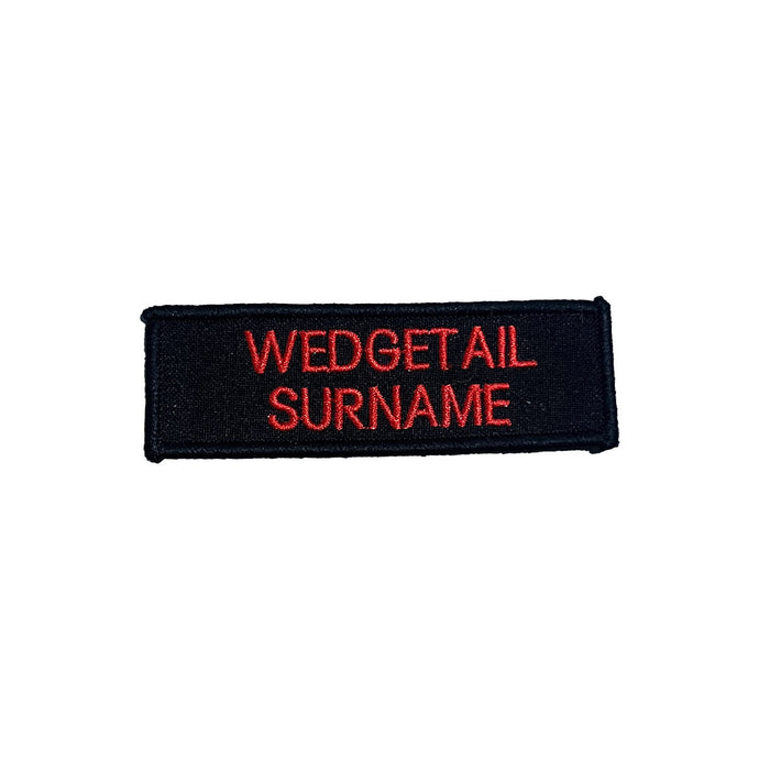 Custom Embroidered Responder Name Tag Red on Black - Cadetshop