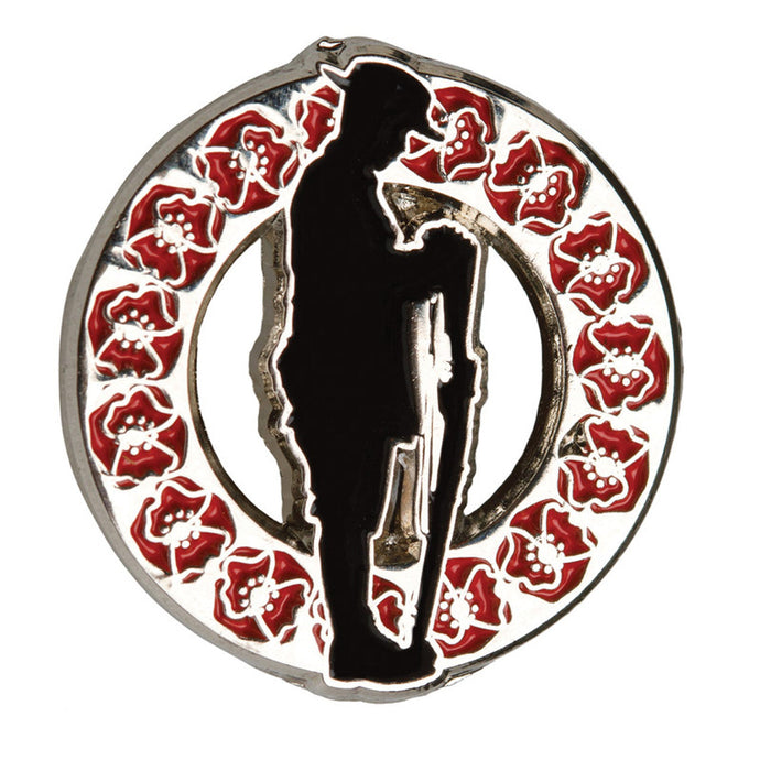Rest on Arms Reversed Poppy Badge Lapel - Cadetshop