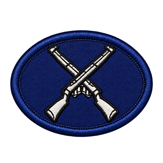 Embroidered Australian Made Cross Rifle Patch on Blue - Cadetshop