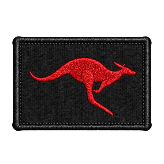 Skippy Kangaroo Patch Military Patch Insignia Red on Black - Cadetshop