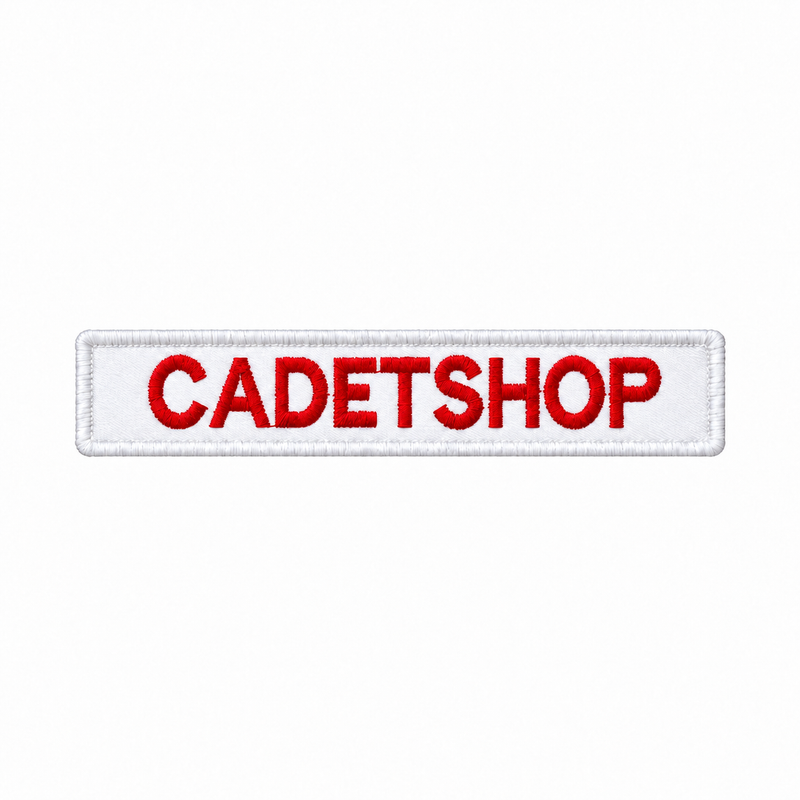 Load image into Gallery viewer, Custom Embroidered Personalised Name Tag Red on White Physical Training Instructor
