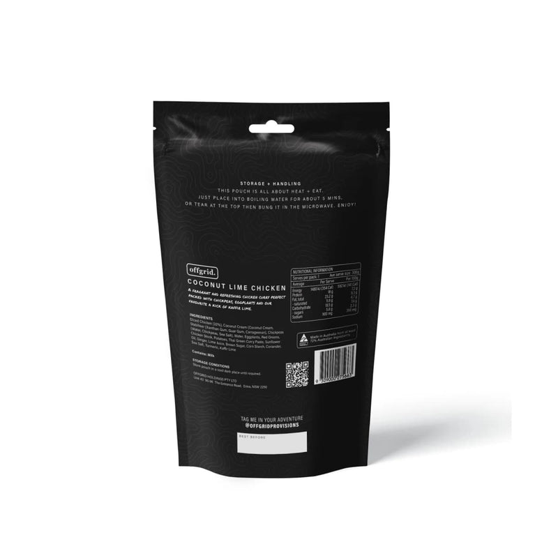 Load image into Gallery viewer, Rations Meal Ready to Eat Single Serve MRE Offgrid Coconut Lime Chicken - Cadetshop
