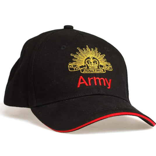Army Cap Australia Black and Red Rising Sun - Cadetshop