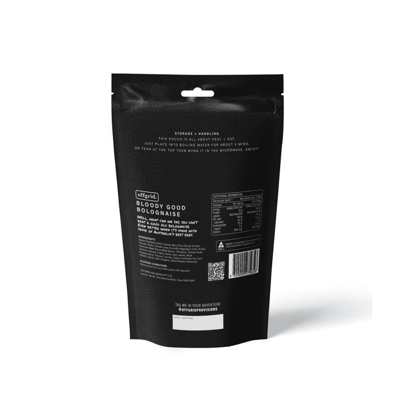 Load image into Gallery viewer, Rations Meal Ready to Eat Single Serve MRE Offgrid Bloody Good Bolognaise
