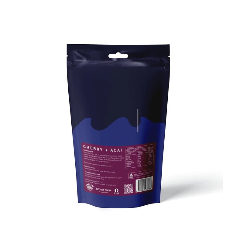 Load image into Gallery viewer, Cadetshop Rations MRE Cherry Acai breakfast bowl pouch back view showing ingredients and nutrition information
