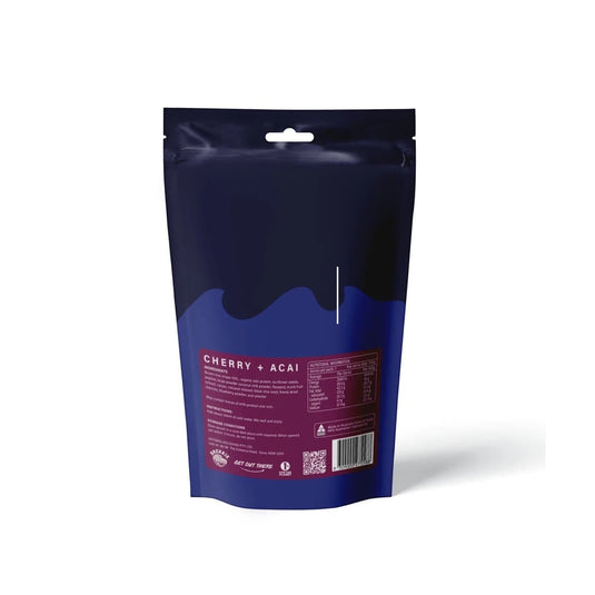 Cadetshop Rations MRE Cherry Acai breakfast bowl pouch back view showing ingredients and nutrition information