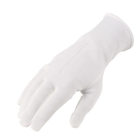 Cotton Formal Military Ceremonial Gloves with Elastic Wrist - Cadetshop