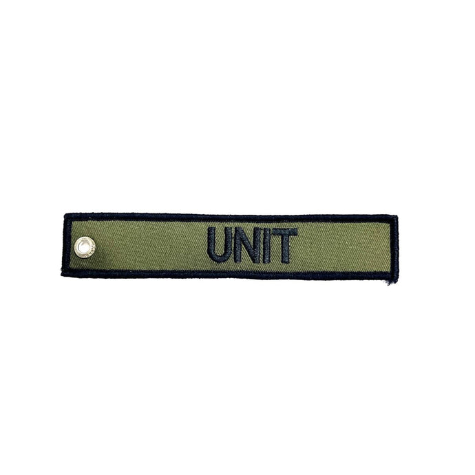 Custom Embroidered Personalised Key Tag Olive - Cadetshop