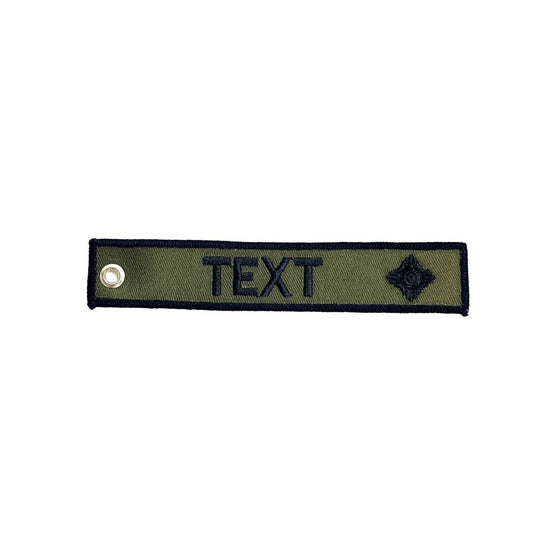 Custom Embroidered Personalised Key Tag Olive Officer - Cadetshop