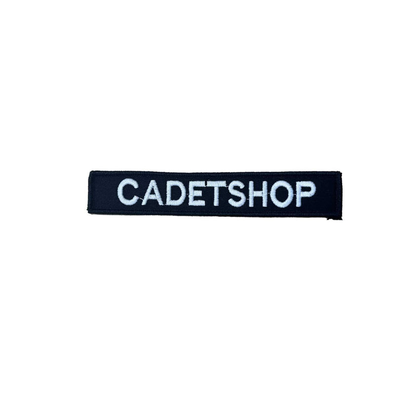 Load image into Gallery viewer, Custom Embroidered Personalised Name Tag White on Black - Cadetshop
