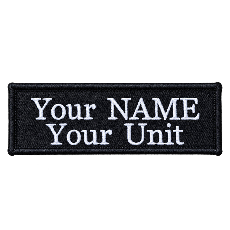 Load image into Gallery viewer, Custom Embroidered Police First Responder ILAV Style Name Tag 100 x 30 mm 2 Line Times Font - Cadetshop
