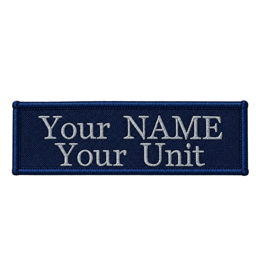 Custom Embroidered Police First Responder ILAV Style Name Tag 100 x 30 mm 2 Line Times Font - Cadetshop