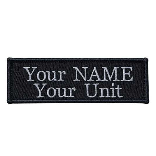 Custom Embroidered Police First Responder ILAV Style Name Tag 100 x 30 mm 2 Line Times Font - Cadetshop