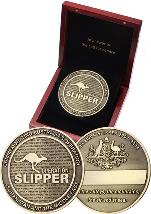 Operation Slipper 85mm Medallion in Timber Box - Cadetshop