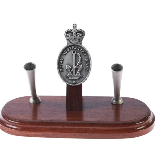 Desk Set Pewter Royal Australian Navy 2 Pen Desk Set - Cadetshop