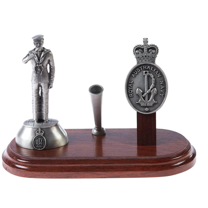 Desk Set Pewter Royal Australian Navy Desk Set with Sailor - Cadetshop