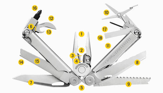 Leatherman Multi-Tool Wave+ Black 18 Tools - Cadetshop