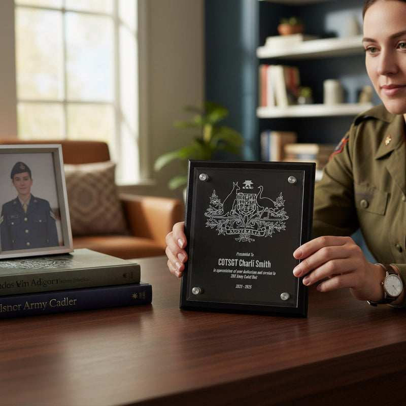 Load image into Gallery viewer, Custom Presentation Plaque Coat of Arms Acrylic
