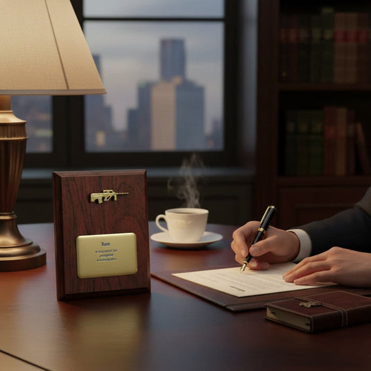 Custom Presentation Plaque Marksman Gold Steyr - Cadetshop