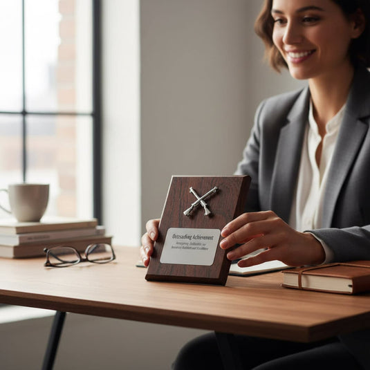 Custom Presentation Plaque Marksman Silver Cross Rifles - Cadetshop