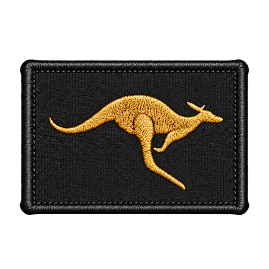 Skippy Kangaroo Patch Military Patch Insignia Gold on Black - Cadetshop