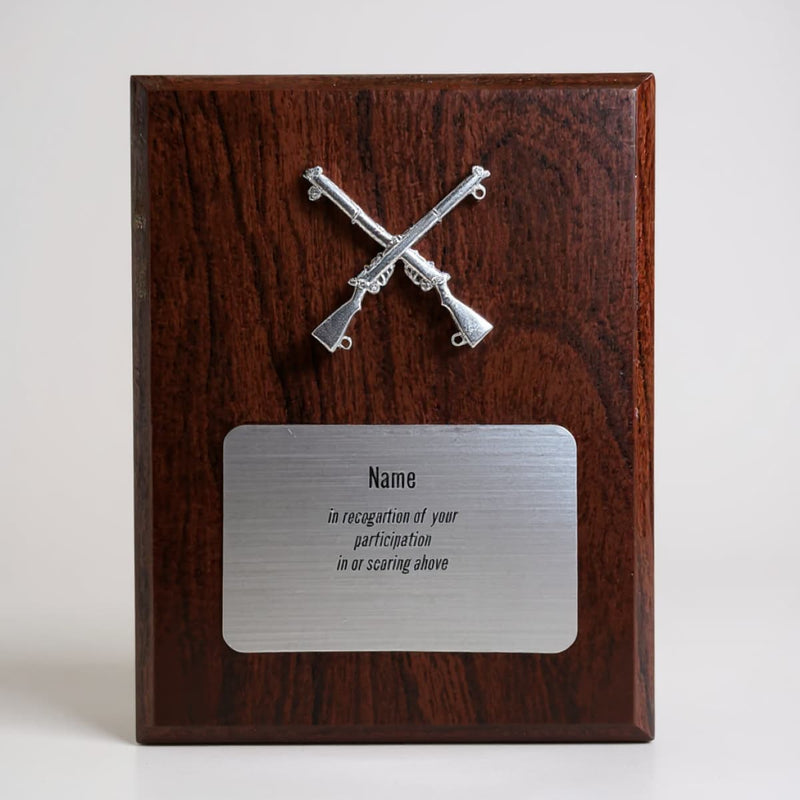 Load image into Gallery viewer, Custom Presentation Plaque Marksman Silver Cross Rifles - Cadetshop
